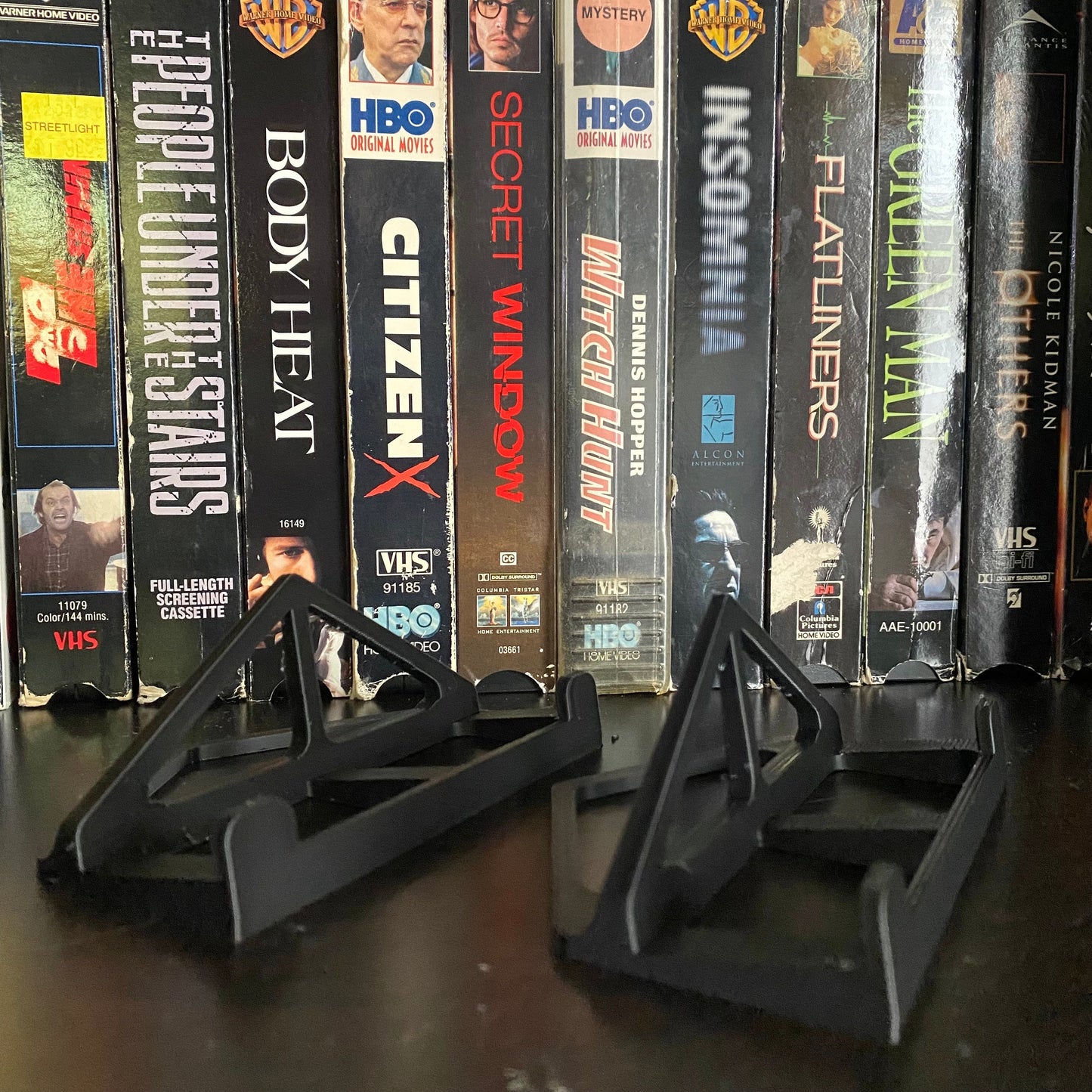 VHS Video Tape Display Stand Holders For Cassette Tapes Movies Films Books (includes 3)
