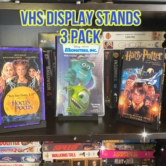 VHS Video Tape Display Stand Holders For Cassette Tapes Movies Films Books (includes 3)
